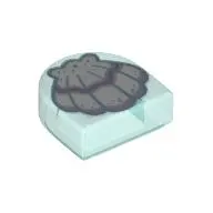 Tile 1 x 1 Half Circle with Purple and Lavender Clam Shell print