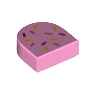Tile 1 x 1 Half Circle with Sprinkles print