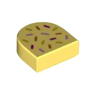 Tile 1 x 1 Half Circle with Sprinkles print