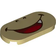 Tile Round 2 x 4 with Smiling Mouth with 1 Tooth (Bowser Jr) Print