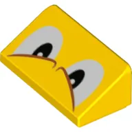 Brick Sloped 30° 1 x 2 x 2/3 with Angry Eyes (Spiny Face) Print