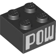Brick 2 x 2 with 'POW' Print