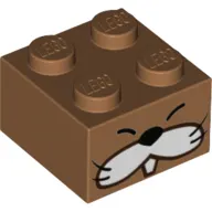 Brick 2 x 2 with Monty Mole Face Print