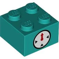 Brick 2 x 2 with Clock Timer on Two Sides Print