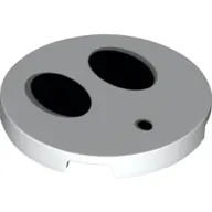 Tile Round 3 x 3 with Two Large Black Ovals and One Small Black Oval (Shy Guy Face) Print