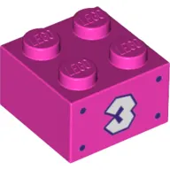 Brick 2 x 2 with '3' Print