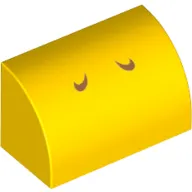 Brick Curved 1 x 2 x 1 No Studs with Medium Nougat Lines (Koopa Troopa Nostrils) Print