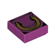 Tile 1 x 1 with Bull Nose, Gold Ring print