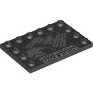 Plate Special 4 x 6 with Studs on 3 Edges with ISS and 'International Space Station' print