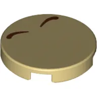 Tile Round 2 x 2 with Bottom Stud Holder with Two Reddish Brown Lines (Bowser Nostrils) Print