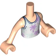 Minidoll Torso Boy White Shirt, Lavender Palm trees