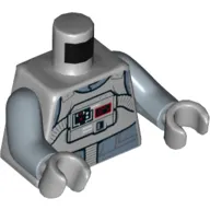 Torso Flight Suit with Chest Panel and Tubes Print, Sand Blue Arms, Light Bluish Gray Hands