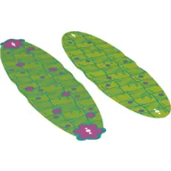 Roof, Oval, with Lime Patchwork and Dark Pink Flowers Print [Complete Sheet]
