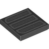 Tile 2 x 2 with Dark Bluish Grey Grill print