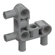 Technic Pin Connector Hub Perpendicular 3 x 3 Bent with 4 Pins (Pin Ridges Along Part)