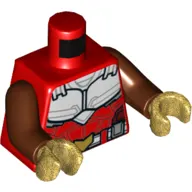 Torso Armor, White Chest Plate, Belt with Gold Buckle Print, Reddish Brown Arms, Pearl Gold Hands