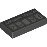 Tile 1 x 2 with 'Azkaban Prison', Runes and '93' on Squares print