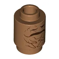 Brick Round 1 x 1 Open Stud with Mandrake Face print