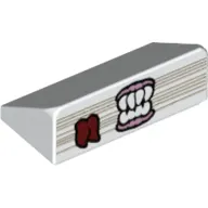 Brick Sloped 30° 1 x 2 x 2/3 with Bookmark, Teeth with Gums print