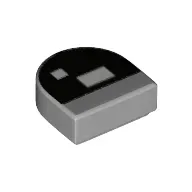 Tile 1 x 1 Half Circle with Brickheadz Eye print