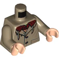 Torso Jacket, Dark Red Shirt, Laces Print, Dark Tan Arms, Light Nougat Hands