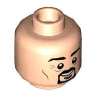 Minifig Head Daily Prophet Photographer, Goatee Beard, Cheek Lines, Smile