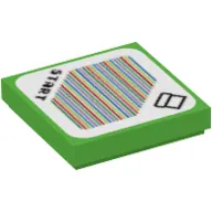 Tile 2 x 2 with 'Start', Pipe, and Barcode Print (Sticker)
