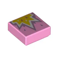 Tile 1 x 1 with Yellow Explosion print