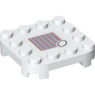 Plate Round Corners 4 x 4 x 2/3 Circle with Reduced Knobs and Cloud and Barcode Print (Sticker)