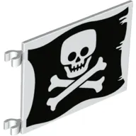 Flag 6 x 4 with Clips with Skull and Crossbones (Jolly Roger) print