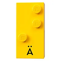 Braille Brick 2 x 4 with 3 Studs ⠜ and 'Ä' print
