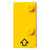 Braille Brick 2 x 4 with 2 Studs ⠨ and Black Arrow Up print