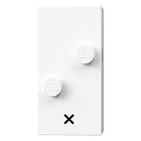 Braille Brick 2 x 4 with 2 Studs ⠔ and 'x' print