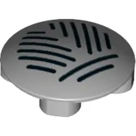 Plate Round 2 x 2 with Rounded Bottom with Dark Blue Stripes print