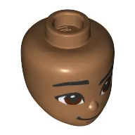 Minidoll Head Reddish Brown Eyes, Smile print