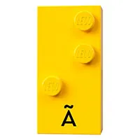 Braille Brick 2 x 4 with 3 Studs ⠜ and 'Ã' print