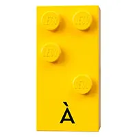 Braille Brick 2 x 4 with 4 Studs ⠫ and 'À' print
