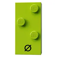 Braille Brick 2 x 4 with 3 Studs ⠪ and 'Ø' print