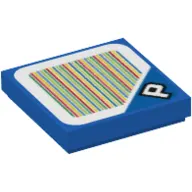 Tile 2 x 2 with 'P' and Barcode Print (Sticker)