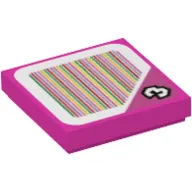 Tile 2 x 2 with '3' and Barcode Print (Sticker)