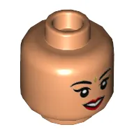 Minifig Head Padma / Parvati Patil, Red Lips, Gold Bindi, Closed Mouth / Open Mouth Print