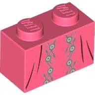 Brick 1 x 2 with Dress, Grey Decorations print