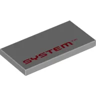 Tile 2 x 4 with 'SYSTEM TM' Print