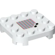 Plate Round Corners 4 x 4 x 2/3 Circle with Reduced Knobs and Double Arrows and Barcode Print (Sticker)
