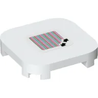 Tile Round Corners 4 x 4 x 2/3 with Double Arrows and Barcode Print (Sticker)