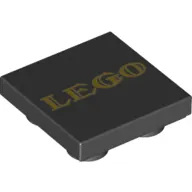Tile Special 2 x 2 Inverted with Gold LEGO print