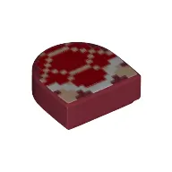 Tile 1 x 1 Half Circle with Pixelated Koopa Troopa Print