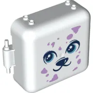 Pod, Square 3 x 8 x 6 2/3 [Male] with Dark Blue Puppy Face, Lavender Spots print