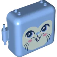 Pod, Square 3 x 8 x 6 2/3 [Male] with Bright Light Blue Bunny Print