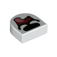 Tile 1 x 1 Half Circle with Dog Mouth Open Tongue print